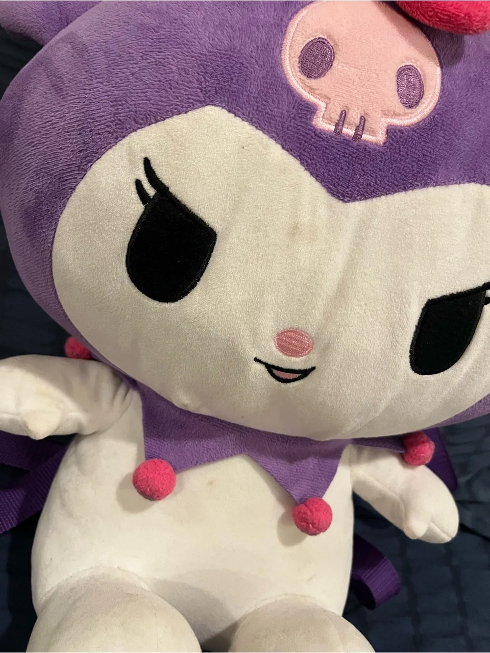 Purple Plush Character Backpack with Pink Bow
